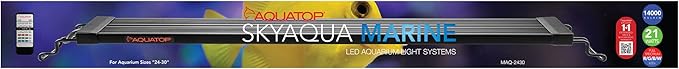 Aquatop SkyAqua Marine LED Saltwater Aquarium Light, 14000K Spectrum – Fits 24-30-Inch Tanks, 3 Position Toggle Switch & Included Remote Control, Aquarium Lights for Fish Tanks, UL & CSA AQUATOP