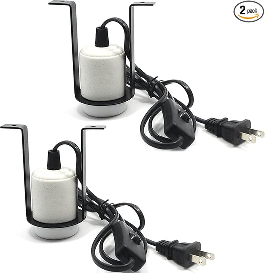2-Pack Reptile Ceramic Heat Lamp Holder Pet Heater Bracket Reptile Light Fixture for Heat Lamp Bulb Terrariums Habitat Lizard Tortoise(Bulb Not Included) Arigoul