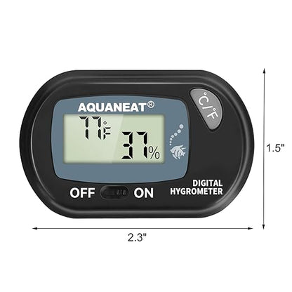 AQUANEAT Reptile Thermometer Hygrometer Digital Display Temperature and Humidity Moniter for Reptiles Rearing Box with Suction Cup Aquaneat