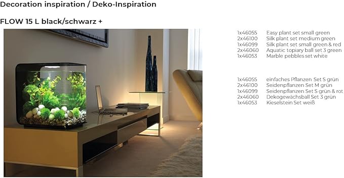 biOrb Medium Green Silk Plant Set, Colorful and Durable Aquarium Decorations biOrb