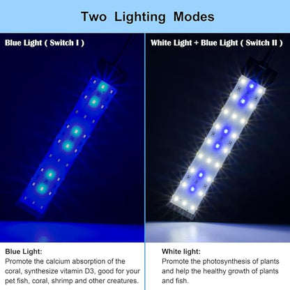 Aquarium Light Small LED Clip Light for Fish Tank 10W, 1 Yr Warranty DaToo