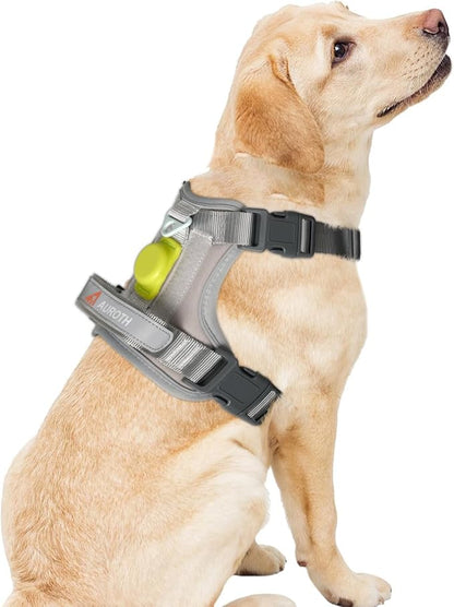 AUROTH Dog Harness Medium Sized Dog, Dog Vest Harness Medium Size Dog, Medium Dog Harness, No Pull Dog Harness for Medium Dogs with Handle, Grey M AurothPets