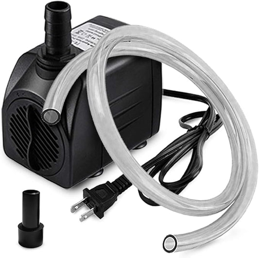PULACO 10W 160GPH Submersible Pump with 3.3 ft Tubing for Aquariums, Fish Tank, Pond Fountain, Statuary, Hydroponics, Water Feature, Indoor Fountains PULACO