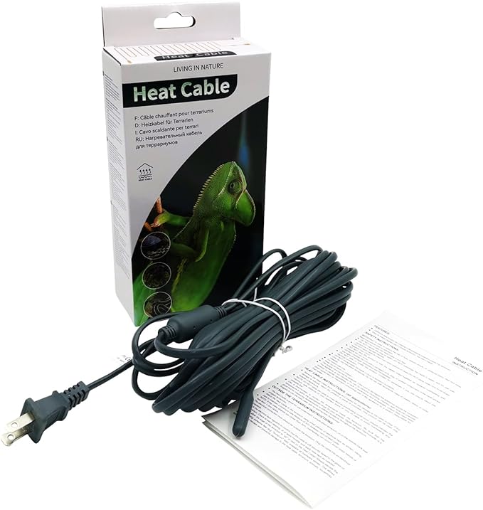 Elektrisches Heizkabel Mit Stecker für Terrarium Heizung,Reptilienwärmekabel Schlangen, Echsen, Geckos, Spinnen, Schildkröte，Aquarium Heizkabel (7m,50w) MincoHome