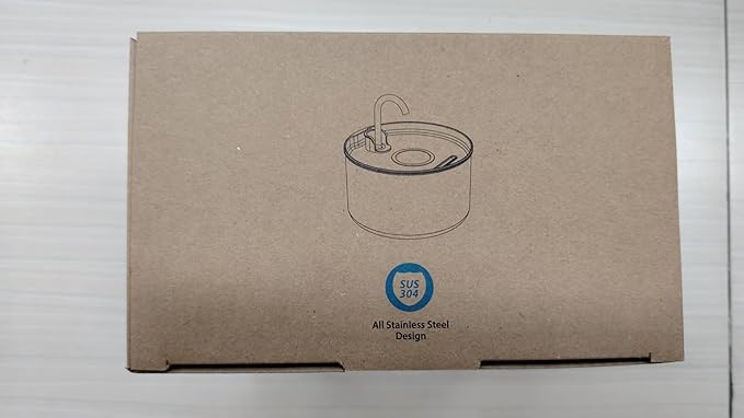 AOOGITF Cat Water Fountain + 6 Filters + 3 Sponges, 304 Stainless Steel Pet Water Fountain, 24 Hours Keep The Water Clean, 74oz Capacity, Ultra-Quiet, No Sputter, Compact, Easy Cleaning - PAWPICO