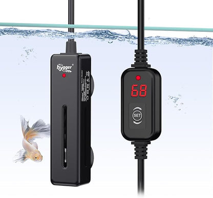 hygger Mini Fish Tank Submersible Heater 50W for 5-10 Gallons Small Betta Aquarium Heater with Digital Display Controller Adjustable Temperature hygger