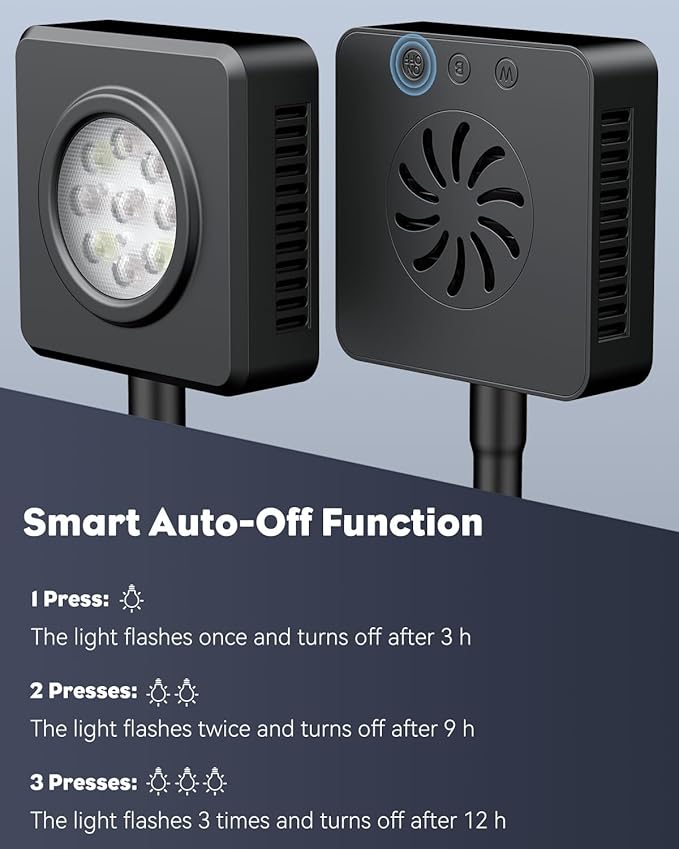 Pawfly 15 W Saltwater Aquarium Light Clip On LED Reef Light for Corals Dimmable LED Aquarium Light with Touch Control Marine Fish Tank Light with Adjustable Brightness Brilliant Blue White Red Lights Pawfly