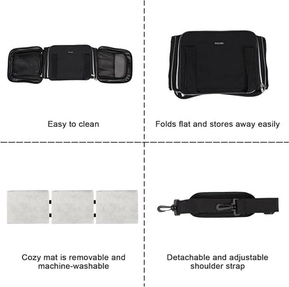 BAGLHER Cat Carrier Bag,Airline Approved Pet Carrier Soft Side Pet Travel 5 Sides Open Doors 3 Sides Expandable Foldable Dog Carrier with Fleece Pad - PAWPICO