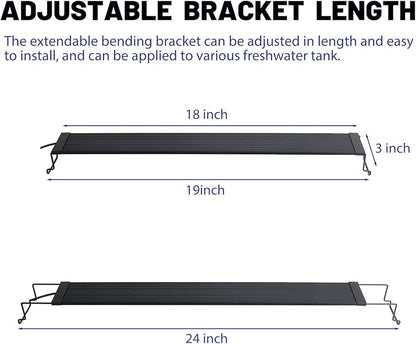 Aquarium Lights Fish Tank Light 10 20 30 55 Gallon Planted Aquarium LED Light with Switch (18-24") Waterrebirth