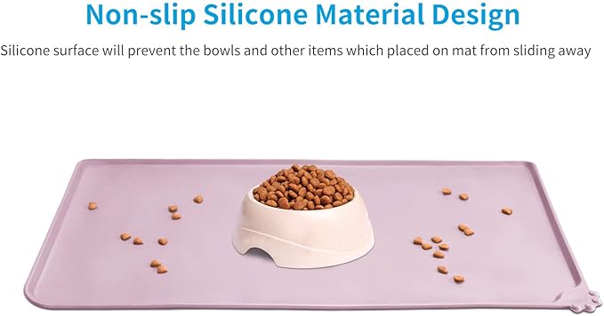 AUDWUD Silicone Waterproof Dog Cat Pet Feeding Mats,Anti Slip Pet Bowl Mats,Pet Feeding Mat - PAWPICO