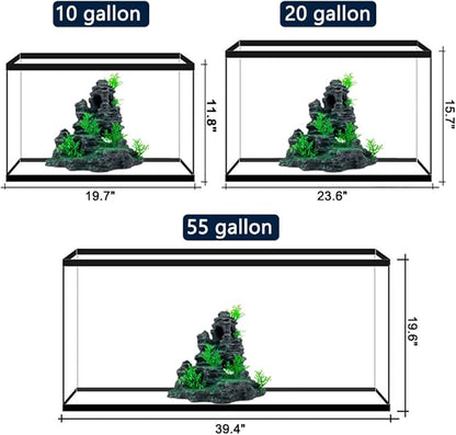Aquarium Decoration Large and Tall for Fish Tank Rock Thematic Ornaments Aquarium Mountain View Stone Ornaments Aquarium Decor Tree House Cave Fish Tank Decorations - Large VMCN