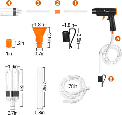132GPH Manual Aquarium Gravel Cleaner, Fish Tank Siphon Vacuum Cleaner with Adjustable Water Flow for Cleaning Dirt, Water Change & Wash Sand Aquarium Cleaning Tools Yaubay