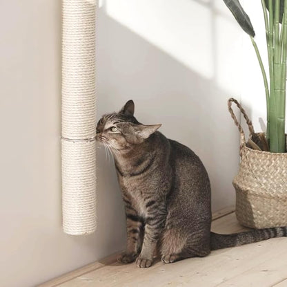 34" Wall Mounted Cat Scratcher, Sisal Scratching Post - PAWPICO