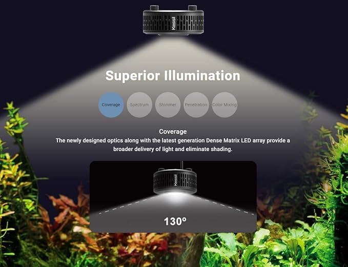 Kessil A360XE Tuna Sun Freshwater Aquarium LED Light Planted Tank Full Color Spectrum for Superior Plant Growth KessilLighting