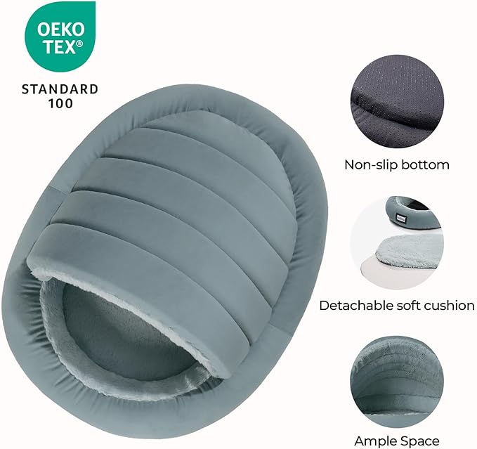 BALANCE 2 in 1 Cat Bed Cave for Kittens and Small Dogs, Cat Tents for Indoor Cats, Covered Cat Beds with Removable Cushion, Calming Cat Nest, Cat Hideaway, Washable Cat House with Non-Slip Bottom - PAWPICO