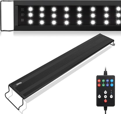 hygger LED Aquarium Light, 26W Full Spectrum Fish Tank Light with Multi-Color Timer DIY Mode 24/7 Natural Mode, Adjustable Brightness, Aquarium Plant Light with Extendable Brackets for 32~37IN Tank hygger