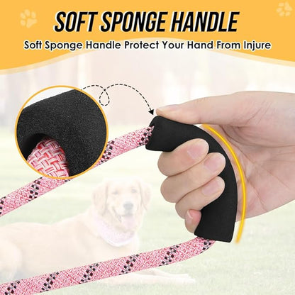 Lukovee Hands Free Dog Leash, 10FT Adjustable Dog Training Leash 1/2 Inch Nylon Heavy Duty Lead No Pull for Large Medium Dogs, Tangle Free Reflective Waist Leash for Dog Walking Running, Pink Lukovee