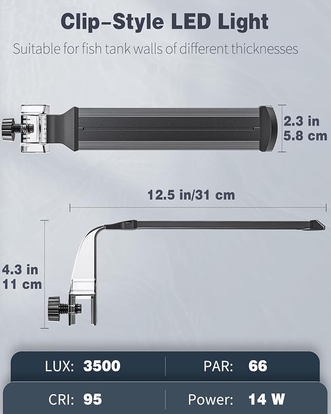 Pawfly Aquarium LED Light 24/7 Fish Tank Light with Full Spectrum Brilliant White Blue Red Green Lights Multi-Colored LEDs with D/N Mode Single Color Effects Timer and Adjustable Brightness Pawfly