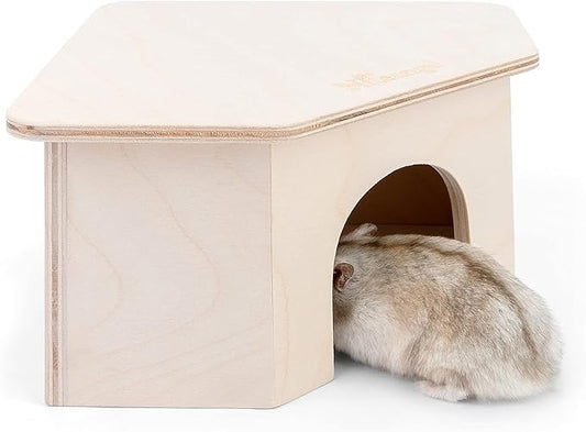 Niteangel Birch Chamber-Maze Hamster Hideout - Small Pets Woodland House Habitats Decor for Hamster Mice Gerbils Mouse Niteangel