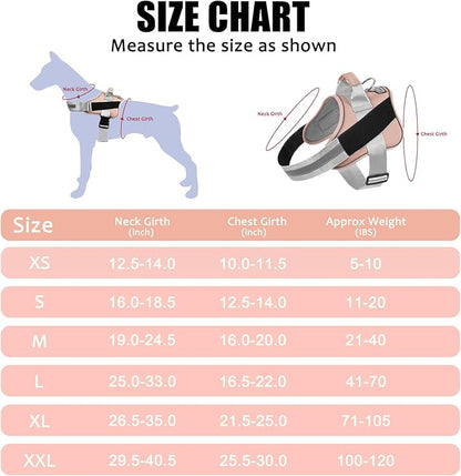 Bolux Dog Harness, No-Pull Reflective Dog Vest, Breathable Adjustable Pet Harness with Handle for Outdoor Walking - No More Pulling, Tugging or Choking Bolux