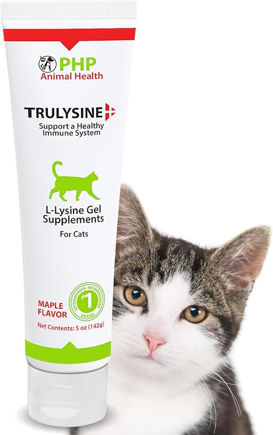 Trulysine Viralysine L-Lysine Gel Supplement for Cats, 5oz - Cats & Kittens of All Ages - Immune Health - Sneezing, Runny Nose, Squinting, Watery Eyes - Palatable Maple Flavor Pet+Health+Pharma