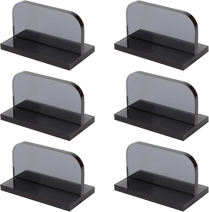 6 Pcs Acrylic Aquarium Lid Handles, Transparent Grey Glass Fish Tank Cover Handle with Adhesive Sticker, Rectangle Aquarium Tank Lid Replacement Handle for Aquarium Fish Cover Holder KCGANI