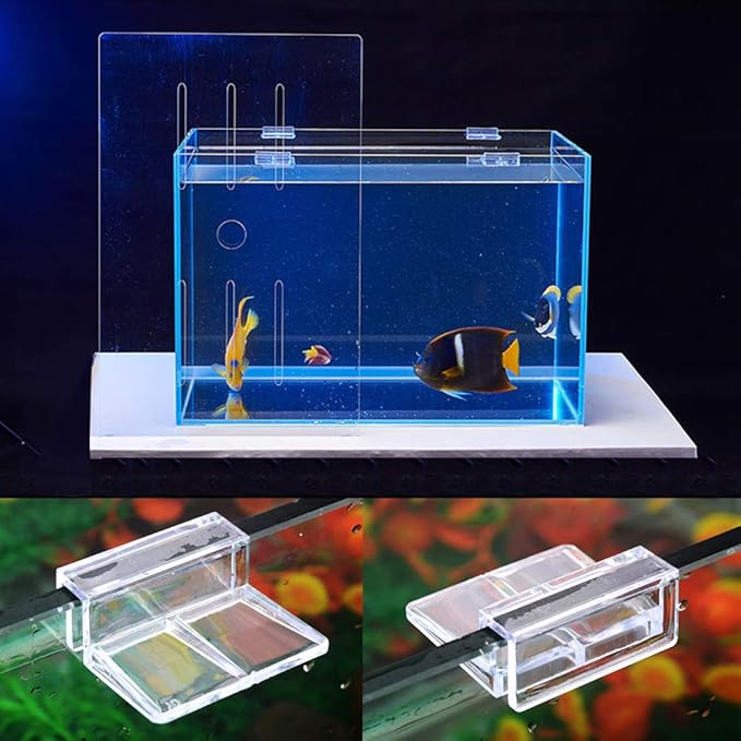 OIIKI 6 PCS Aquarium Glass Cover Clip, Clear Acrylic Support Holder, Aquarium Lid Clips Clamps, for Aquarium Fish Tank (6mm) OIIKI