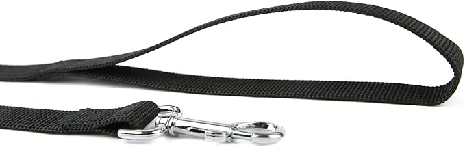 Nylon Dog Training Leash, Traction Rope, 4/5/6 Feet Long, 3/4 Inch 1 Inch Wide, for Small and Medium Dogs (1'' x 5 FT, Black) TAIDA