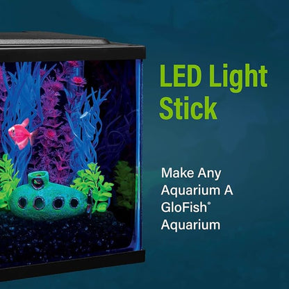 GloFish 8 Inch LED Light Stick - White, Blue and, Magenta Aquarium Lights - Tank Sizes Up to 5 Gallons GloFish