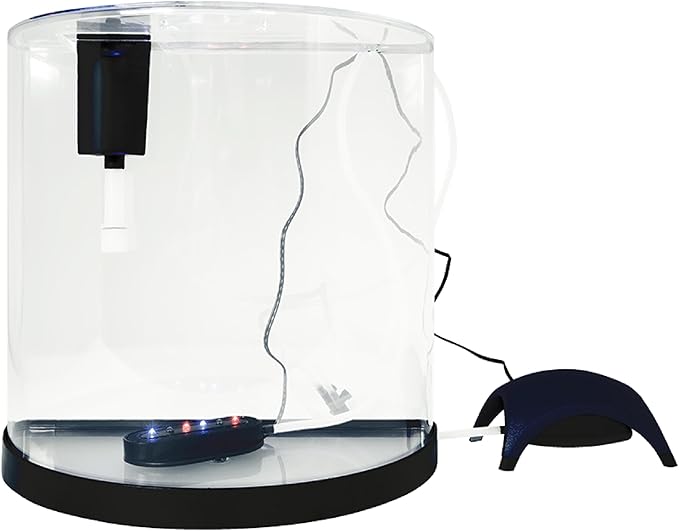 Tetra 3 Gallon Small Fish Tank, Aquarium Starter Kit, with Filter, Air pump, & Color Changing Light, Half Moon shape, for Gold Fish & Betta Tetra