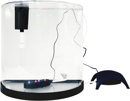 Tetra 3 Gallon Small Fish Tank, Aquarium Starter Kit, with Filter, Air pump, & Color Changing Light, Half Moon shape, for Gold Fish & Betta Tetra