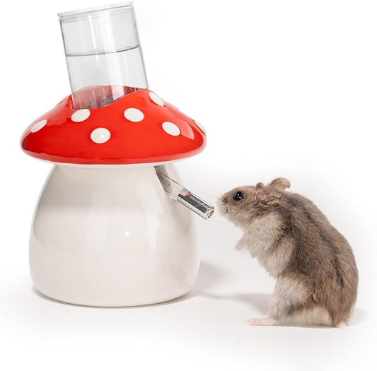 Niteangel Water Bottle with Stand for Syrian Dwarf Hamsters Gerbils Mice Rats Degus Small pet Rodents (Ceramic Water Bottle - 80ml) Niteangel