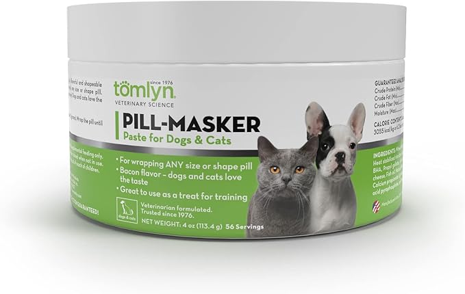 TOMLYN Pill-Masker Original Bacon-Flavored Paste for Dogs & Cats, 4oz Tomlyn