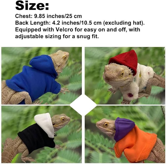 Lizard Clothes for Bearded Dragons Reptile Apparel Handmade Cotton Material Hoodies Gift for Lizard Small Animal Gecko Chameleon(Dot Pattern) HOKABLE