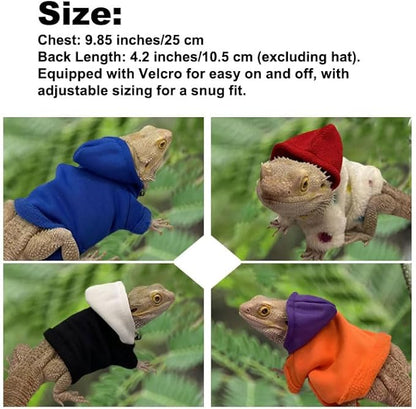 Lizard Clothes for Bearded Dragons Reptile Apparel Handmade Cotton Material Hoodies Gift for Lizard Small Animal Gecko Chameleon(Dot Pattern) HOKABLE