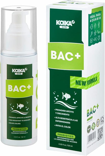 KOIKA BAC+ Aquarium Probiotics, Pleasant Smell, Immunity Boosting, Disease Resistance (BAC+ (New Formula), 120ml) Koika