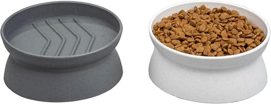 Kitty City Raised Cat Bowls, Large Slow Eat Bowl 2pk (Modern) - PAWPICO