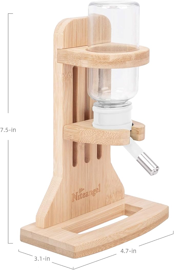 Niteangel Water Bottle with Stand for Syrian Dwarf Hamsters Gerbils Mice Rats Degus Small pet Rodents(White) Niteangel