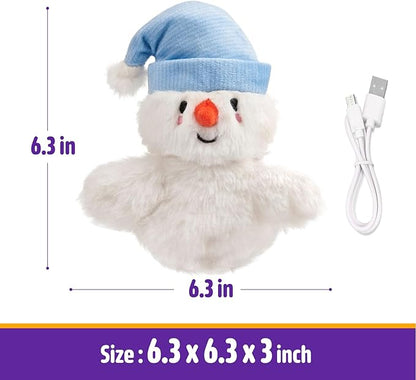 Interactive Christmas Cat Toys, Flapping Snowman Cat Toys, Lifelike Bird Chirp, USB Rechargeable Catnip Toy for Bored Indoor Cats Chase Exercise, 3 Modes - PAWPICO