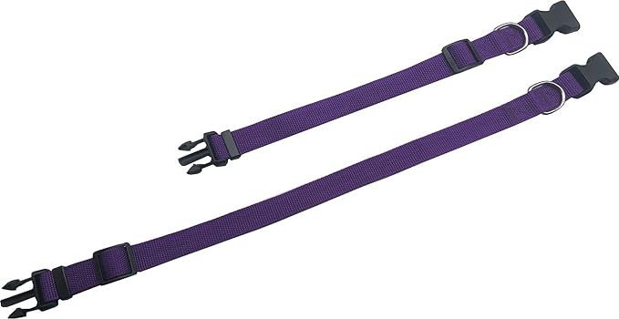 Adjustable Nylon Dog Collar, pet Collar 1 Inch 3/4 Inch 5/8 Inch Wide, for Large Medium Small Dogs (M(3/4" x 14-21"), Purple) - PAWPICO