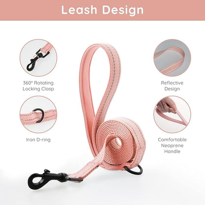 BELLA & PAL Puppy Harness with Leash Set, Dog Harness for Small Dogs No Pull, Dog Leash for Small Dogs, Step in Harness for Extra Small Dogs, Pink Harness, S BELLAPAL