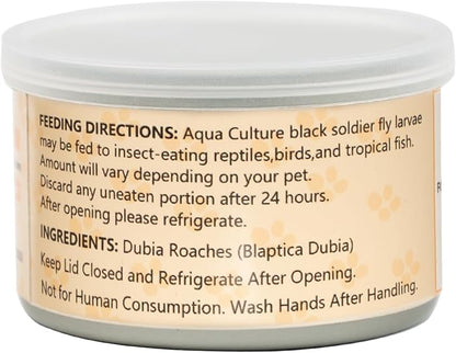 6 Pack Canned Dubia Roaches for Reptiles, Fish, Birds and Small Animals, Dubia Roaches, Healthy High Protein Treat, Reptile Bird Fish Food 7.2 Ounces Total Jadingfarm