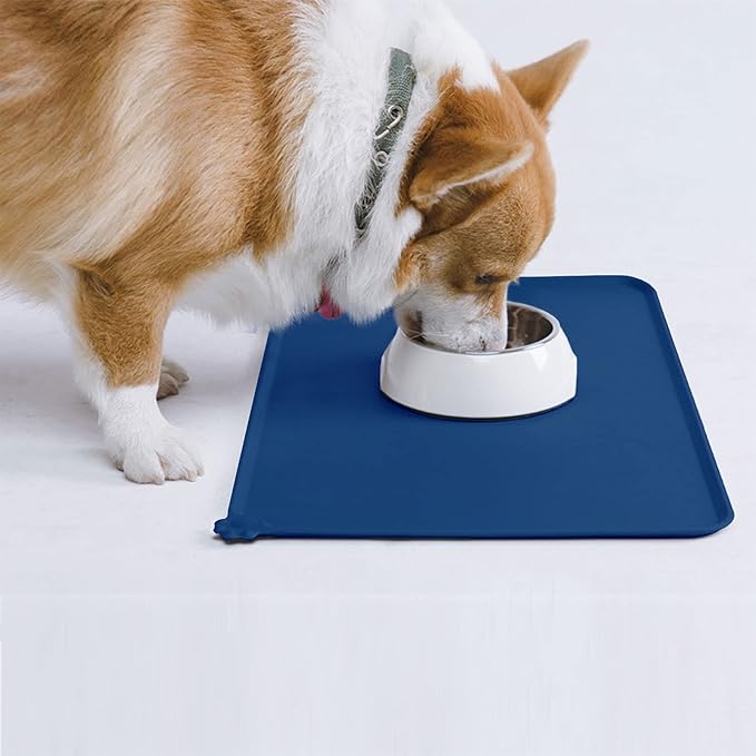 AUDWUD Silicone Waterproof Dog Cat Pet Feeding Mats,Anti Slip Pet Bowl Mats,Pet Feeding Mat, 24" x 16" - PAWPICO