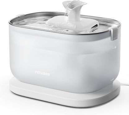 PETLIBRO Cat Water Fountain Stainless Steel with Wireless Pump, 2.5L/84oz Dockstream Automatic Pet Water Fountain for Cats Inside, Easy to Clean, BPA-Free Dog Water Dispenser with Two Flow Modes - PAWPICO
