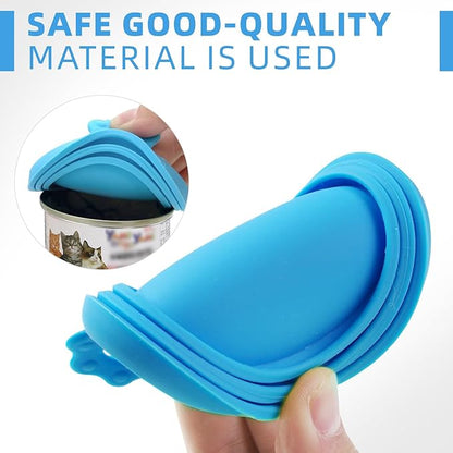 3 Pack Pet Food Can Covers Universal Can Lids Safe/Silicone Dog&Cat Food Can Lid Covers (green+blue+orange) - PAWPICO