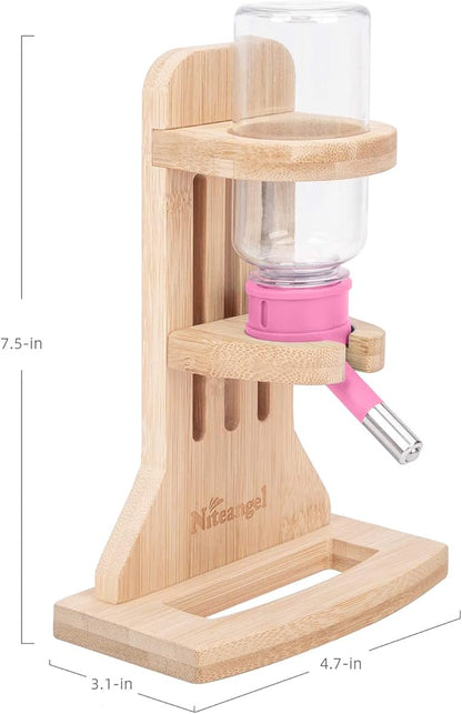 Niteangel Water Bottle with Stand for Syrian Dwarf Hamsters Gerbils Mice Rats Degus Small pet Rodents(Pink) Niteangel