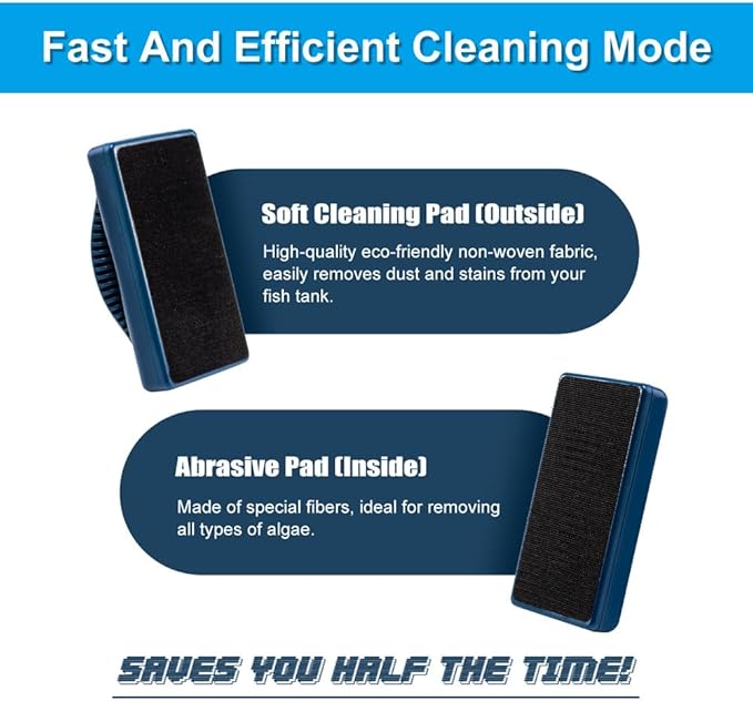 Aquarium Mini Magnetic Scrubber Scraper Small Fish Tank Cleaner Nano Glass Aquarium Cleaning Tools with Super Strong Magnet (Standard) DaToo