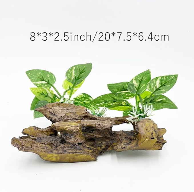 Smoothedo-Pets Fish Tank Decorations Aquarium Decor Ornaments Betta Silk Leaf pad Hammock Artifical Driftwood Cave Goldfish Bowl Accessories (Type-B) EnvironmentFriendlyArtificialPlasticPlantAquariumDecoration