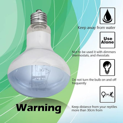 2 Pack 50W Reptile Heat Lamp Bulb Amphibian Basking Light Bulb, Reptile Daylight Bulb for Turtle, Bearded Dragon, Lizard,Chicken with Stick-on Digital Temperature Thermometer bestchoiceforyourreptiles