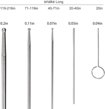 REPTI ZOO Snake Probe Kit 6 Pieces Round Ball Tip Professional Reptiles Snake Sexing Kit Probes Set REPTIZOO